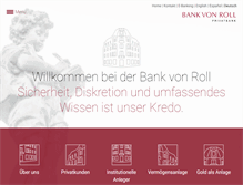 Tablet Screenshot of bankvonroll.ch